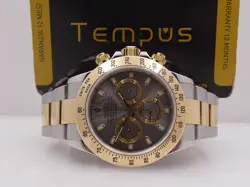 18KTGOLD&STEEL BOX&PAPERS WATCH