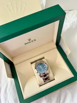 NEW ROLEX DATEJUST 126300 SILVER OYSTER BRACELET WITH SILVER BEZEL