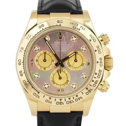 MINT ROLEX DAYTONA COSMOGRAPH FACTORY MOP DIAMOND 18K YELLOW GOLD WATCH 116518