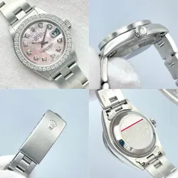 ROLEX DATEJUST LADIES 26MM 79240 PINK MOP DIAMOND DIAL DIAMOND BEZEL PAPERS