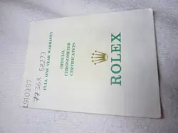 100% ORIGINAL ROLEX REFERENCE 68273 WARRANTY PAPER FROM  SERIER L