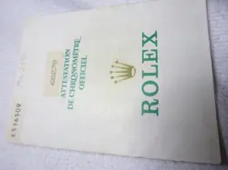 100% ORIGINAL ROLEX REFERENCE 68278 WARRANTY PAPER FROM  SERIER ,