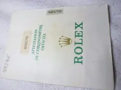 100% ORIGINAL ROLEX REFERENCE 68278 WARRANTY PAPER FROM  SERIER R