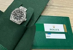 ROLEX OYSTER  31MM DATEJUST 178274 BLACK FACTORY DIAMOND DIAL STEEL WATCH PAPERS