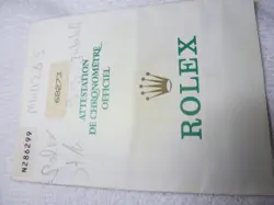 100% ORIGINAL ROLEX REFERENCE 68273 WARRANTY PAPER FROM  SERIER 1992