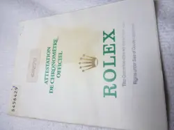 100% ORIGINAL ROLEX REFERENCE 68278 WARRANTY PAPER FROM  SERIER S