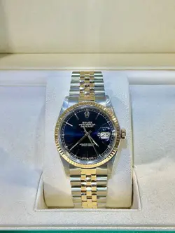 ROLEX DATEJUST 36MM TWO-TONE BLACK DIAL 16013
