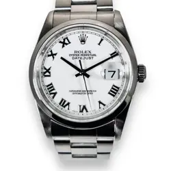 ROLEX DATEJUST 16200 WHITE ROMAN DIAL