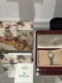 ROLEX DATEJUST 26MM 69173 STEEL & GOLD MOTHER OF PEARL DIAMOND DIAL WATCH
