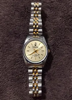 VINTAGE 60S-70S ROLEX WOMENS WATCH 26 MM GOLD COLOR FOR REPAIR PARTS NO GLASS