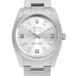 ROLEX AIR KING 114200 SILVER 369 WHITE BAR G NUMBER SECOND HAND MENS