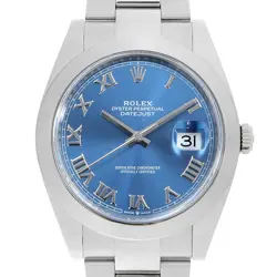 ROLEX DATEJUST 41 126300 BLUE ROMAN 3 ROW OYSTER BRACELET RANDOM NUMBER SECO...