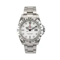 2008 ROLEX EXPLORER II 40MM 16570 GMT POLAR WHITE OYSTER STAINLESS STEEL WATCH