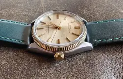 1960s Rolex Oyster Perpetual 34mm 1005 Champagne 18K Fluted Automatic Watch