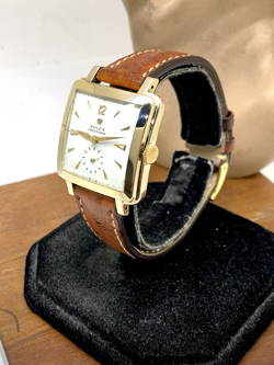 Rolex Precision 4645 Watch Vintage Swiss Automatic 14k Gold Case White Dial 31mm