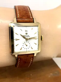 Rolex Precision 4645 Watch Vintage Swiss Automatic 14k Gold Case White Dial 31mm