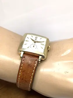 Rolex Precision 4645 Watch Vintage Swiss Automatic 14k Gold Case White Dial 31mm
