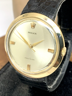 Rolex Men's Watch 9996 Vintage Swiss Mechanical 18k Gold Case Silver Dial 36mm