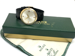 Rolex Men's Watch 9996 Vintage Swiss Mechanical 18k Gold Case Silver Dial 36mm