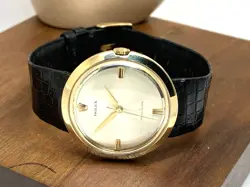 Rolex Men's Watch 9996 Vintage Swiss Mechanical 18k Gold Case Silver Dial 36mm