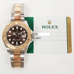 2017 ROLEX YACHT-MASTER 40 116621, STEEL & ROSE GOLD, CHOCOLATE DIAL, BOX & P...