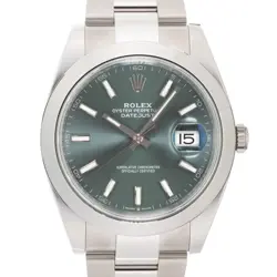 ROLEX DATEJUST 41MM 126300 MINT GREEN WARRANTY 2024 BOX/PAPER