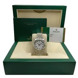 ROLEX DATEJUST 36MM JUBILEE STEEL WHITE ROMAN DIAL AUTOMATIC MENS WATCH 126200