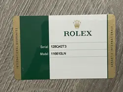 ROLEX 116610LN GUARANTEE
