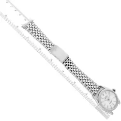 Rolex Datejust White Dial Engine Turned Bezel Steel Mens Watch 16220