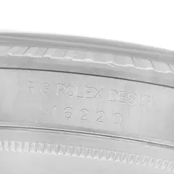 Rolex Datejust White Dial Engine Turned Bezel Steel Mens Watch 16220