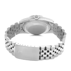 Rolex Datejust White Dial Engine Turned Bezel Steel Mens Watch 16220