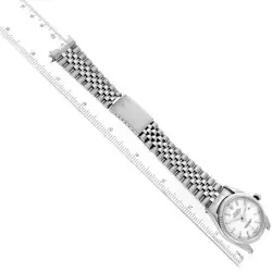 ROLEX DATEJUST WHITE DIAL ENGINE TURNED BEZEL STEEL MENS WATCH 16220