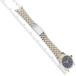 ROLEX DATEJUST 36 STEEL YELLOW GOLD BLACK DIAL MENS WATCH 16233