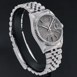 Rolex Datejust 36 1999 2y warranty Fullset ref. 16220 Steel Grey Tapestry dial