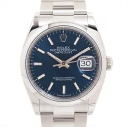 ROLEX DATEJUST 126200 SS AT BLUE-FACE OYSTER BRACELET 1 EXTRA LINK