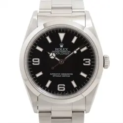 ROLEX EXPLORER I 14270 SS AT BLACK DIAL 3 EXTRA LINKS