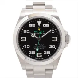 ROLEX AIR-KING 126900 SS AT BLACK DIAL 1 EXTRA LINK