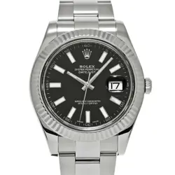 ROLEX DATEJUST II 116334 RANDOM SERIAL BLACK WATCH R45_1223