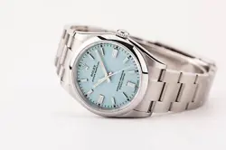 ROLEX OYSTER PERPETUAL 36 126000 TURQUOISE BLUE WATCH