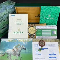 Rolex Datejust 36 1987 1y warranty Fullset ref. 16013 Two-Tone Champagne dial