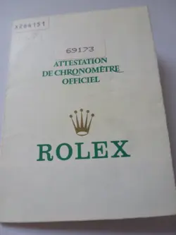 100% ORIGINAL ROLEX REFERENCE 69173 WARRANTY PAPER FROM  SERIER X 1992