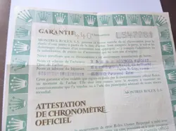 100% ORIGINAL ROLEX REFERENCE 69173 WARRANTY PAPER FROM  SERIER L