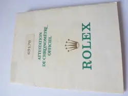 100% ORIGINAL ROLEX REFERENCE 69178 WARRANTY PAPER FROM  SERIER  1990
