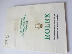100% ORIGINAL ROLEX REFERENCE 69173 WARRANTY PAPER FROM  SERIER S