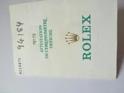 100% ORIGINAL ROLEX REFERENCE 79173 WARRANTY PAPER FROM  SERIER K