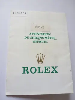 100% ORIGINAL ROLEX REFERENCE 69173 WARRANTY PAPER FROM  SERIER 1997