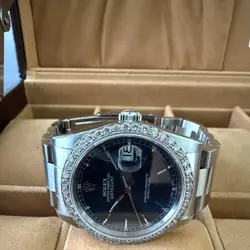Rolex Datejust 36 16200 Automatic Blue Dial 4.5ct Diamond Bezel Year 2005