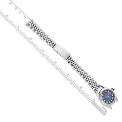 ROLEX DATEJUST STEEL WHITE GOLD BLUE VIGNETTE DIAMOND DIAL LADIES WATCH 79174