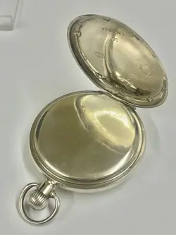 Vintage Silver Half Hunter Rolex Pocket Watch Working But Spares Or Repair 👀