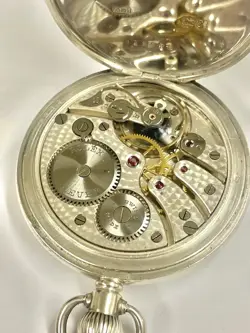 Vintage Silver Half Hunter Rolex Pocket Watch Working But Spares Or Repair 👀